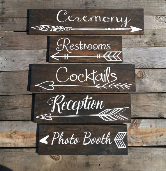 Five Wedding directional signs wedding by NaturalDesignsByRio