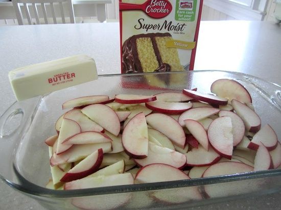 Fresh Apple Cake.Layer your apple slices (or other fruit) at the bottom of a pan that has been coated with non-stick
