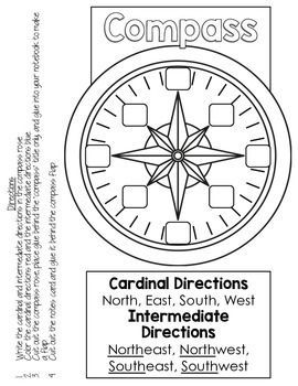 Geography Interactive Notebook: compass, grid map, continents, oceans, Me on the Map Project!