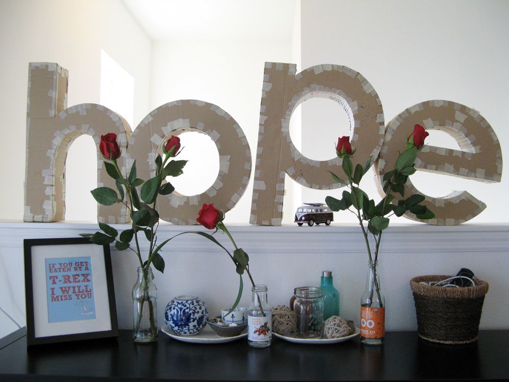 giant cardboard letters for home decor