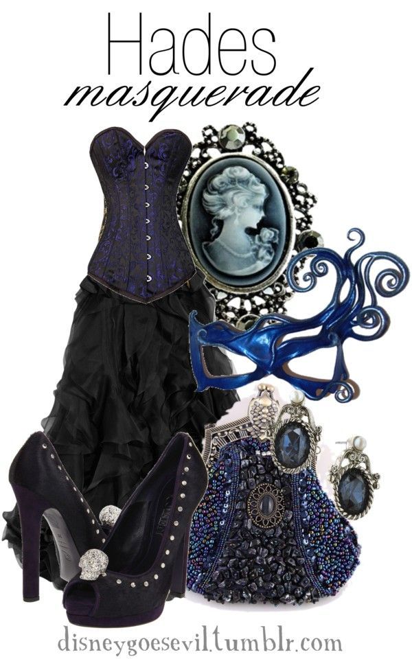 “Hades” by disney-villains on Polyvore (If I ever go to a masquerade ball, that dress will be it!)