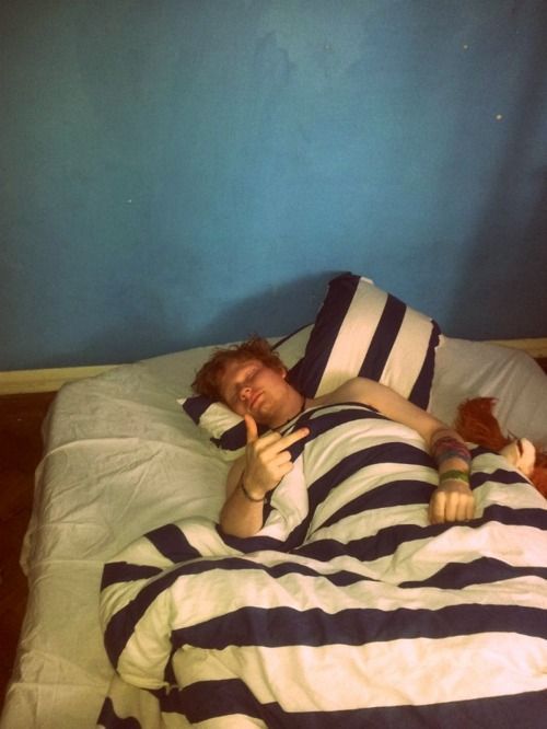 he’s just chillin’ in bed haha lol i love him