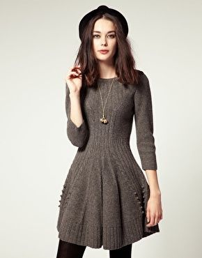 Hobbs Hills Knit Dress With Skater Skirt $150  I think this is Gaga style due to the accents on the lower part of the dress.