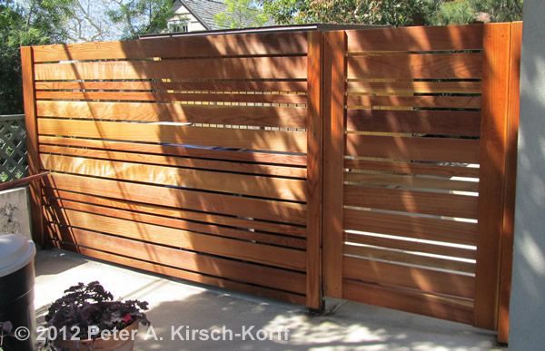 Horizontal Urban Style Fence     Altadena, California 2012  All Clear Redwood construction  40 feet by 6 feet Custom Fence: $60 –