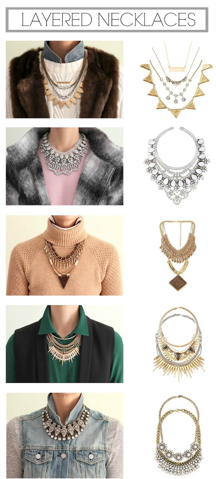 How to layer necklaces with different necklines