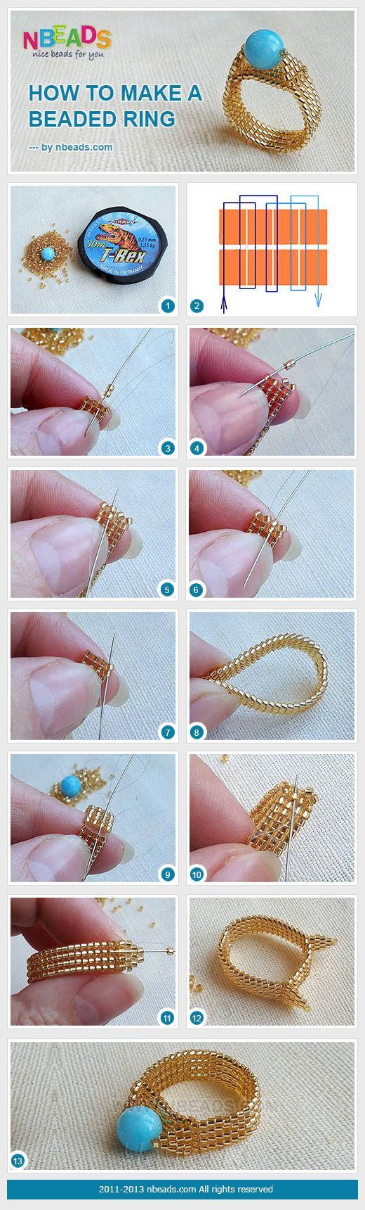 how to make a beaded ring.