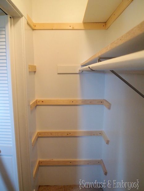 How to make your own custom shelves – definitely doing this for the baby room! :-)