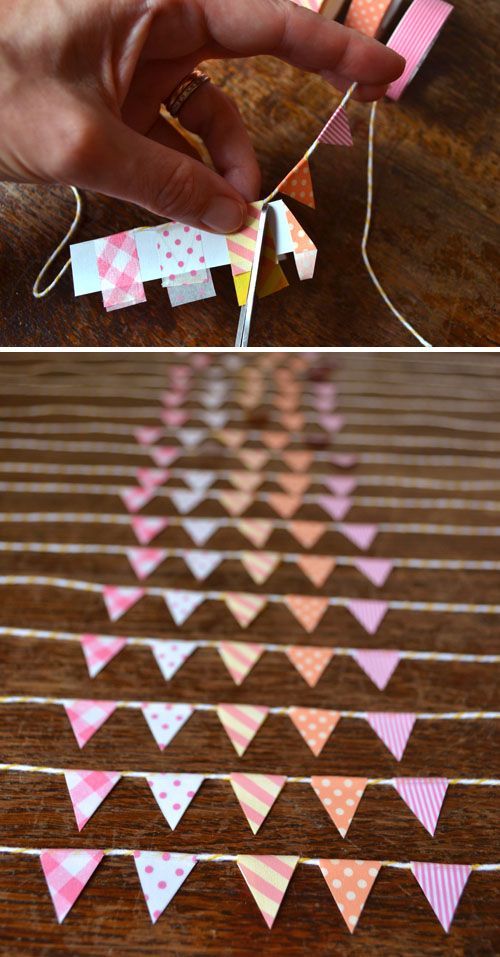 I love the use of washi tape to create a sweet string of flags.