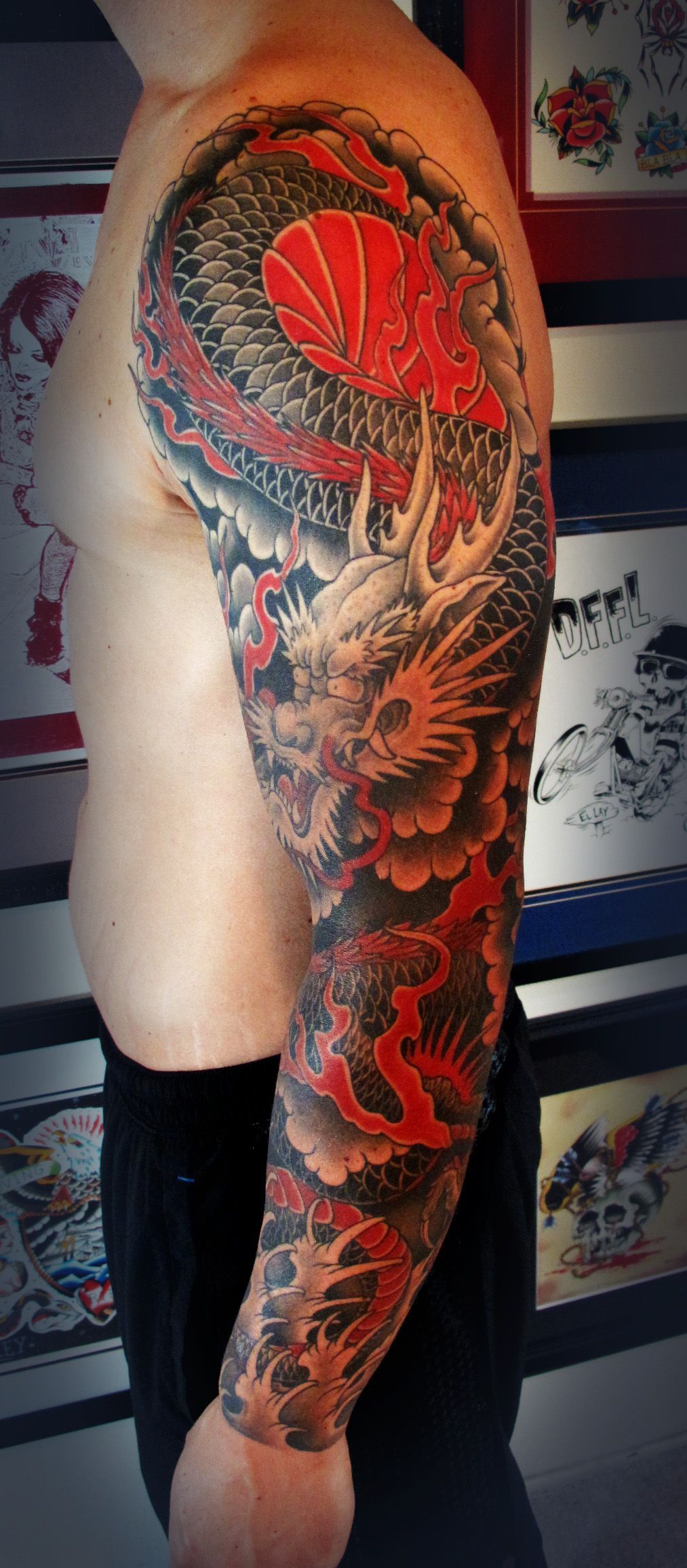Japanese+Dragon+Tattoos | Dragon Sleeve  Saltwatertattoo