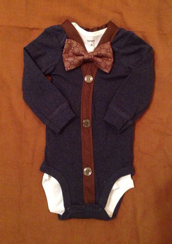 Joseph – Baby Boy Clothes – Newborn Outfit – Baby Shower Gift – Trendy – Preppy – Cardigan – Bow tie – Photo Prop