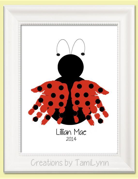 Ladybug Handprint Art  Personalized Baby by CreationsbyTamiLynn, $20.00