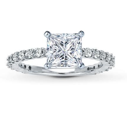Leo 2 carat princess cut diamond with thin Leo diamond band- OMG love