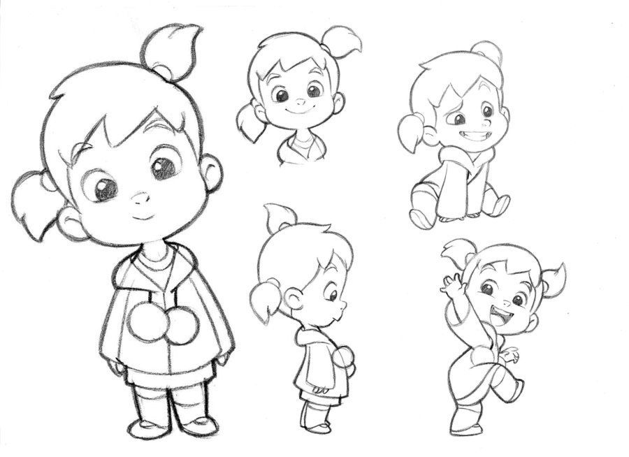 Little girl character sketches -Test for Mercury Filmworks by anderson mahanski