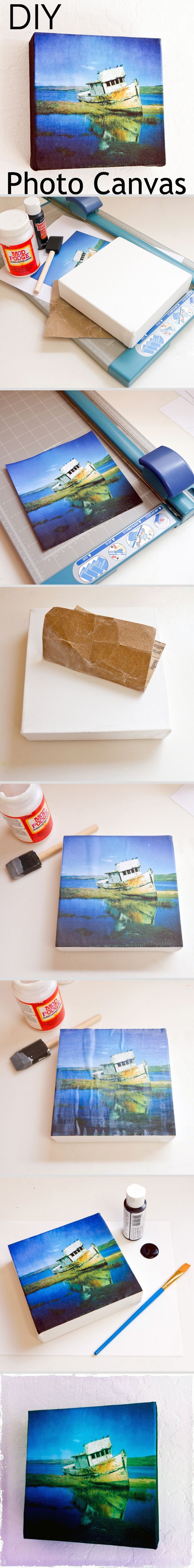 Make your own photo canvas.