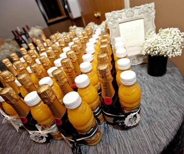 Mimosa kits for the bridal party in the morning
