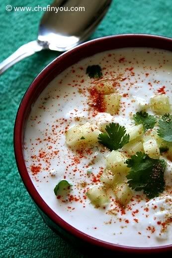 my good friend inspired me onto a homemade Indian food kick – this cucumber raita is simple and refreshing!