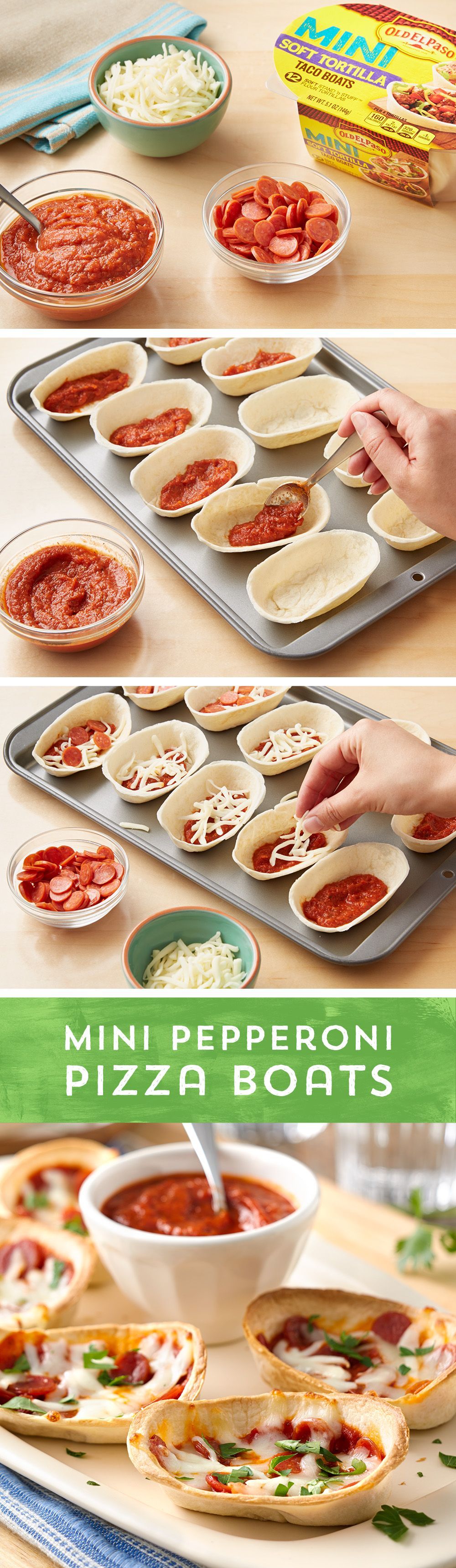 Need a tasty snack or a delicious dish to share? These Mini Pepperoni Pizza boats are sure to make you the snack champion! Theres