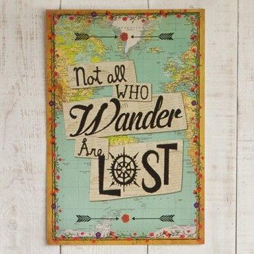 Not All Who Wander Natural Life Art Print – do similar with old map.