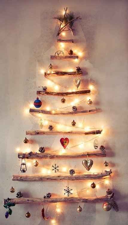 Or branches with lights. | 21 Ways To Decorate A Small Space For The Holidays