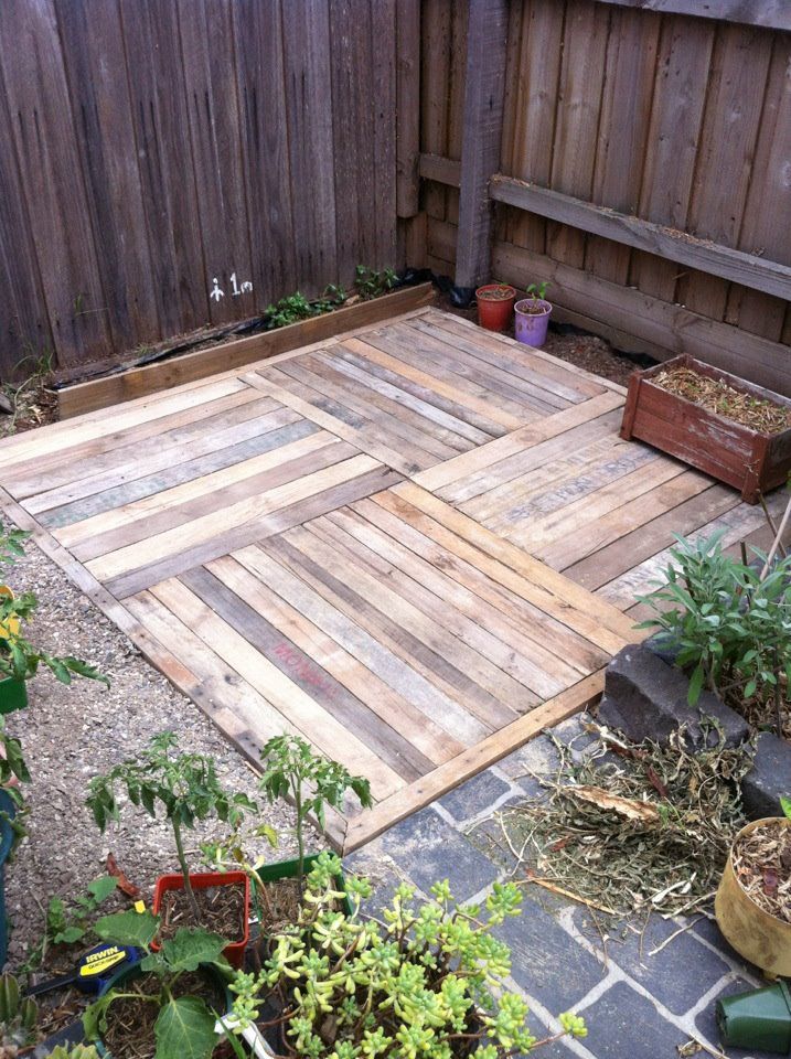 Pallet deck also could be a walk way to keep out of mud and cheap and easy to replace