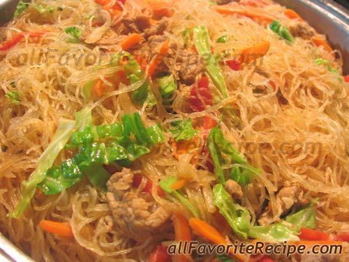 Pansit Bihon – most authentic recipe Ive seen yet. You just cant make pancit without fish sauce!!!