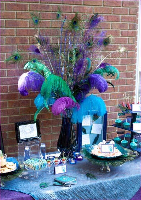 peacock inspired wedding dresses | adore peacock themed parties, the jeweled purples, bright blues and …