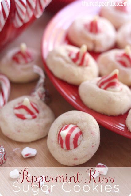 Peppermint Kiss Sugar Cookies : therecipecritic.com  These are such a fun and delicious holiday treat.  They make a lot and are