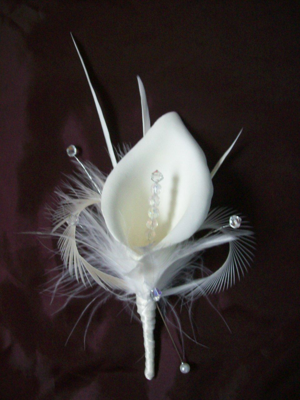 photos of corsages with feathers | Calla Lily Buttonholes Corsages Bouttonieres