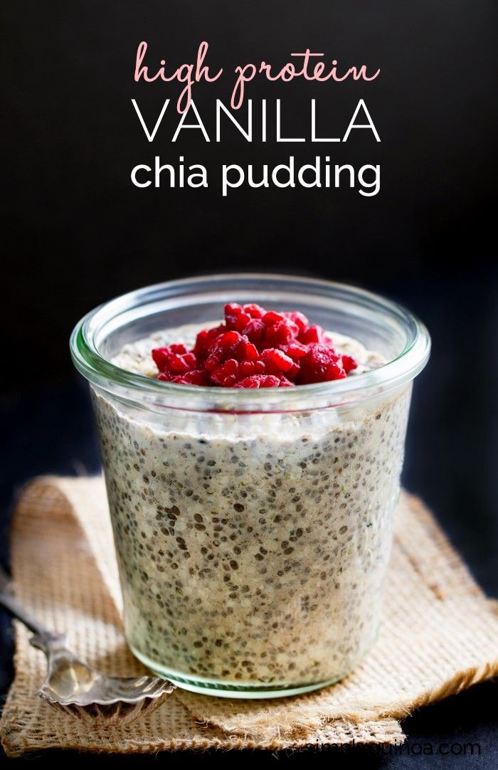 Protein Vanilla Chia Pudding – without the protein powder! 18g of protein per serving – and much healthier too!