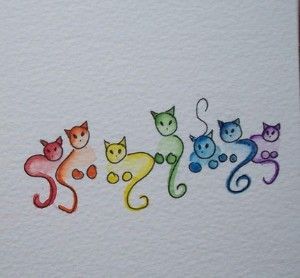 Rainbow cats (Would be nice painted on rocks also!)