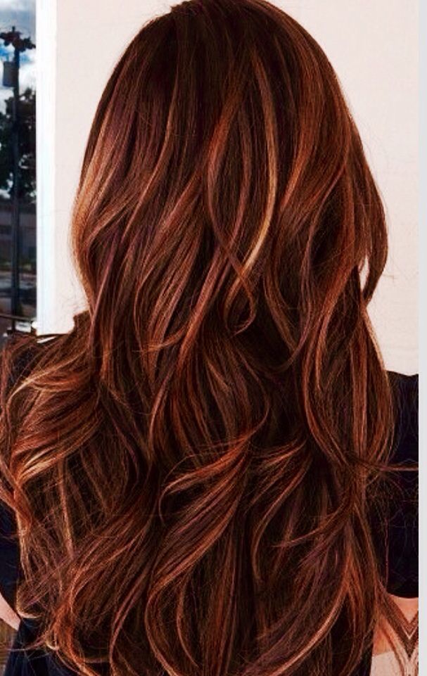 Red auburn hair with caramel highlights -   Hair with caramel highlights