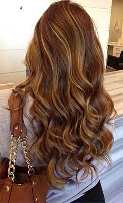 Hair with caramel highlights