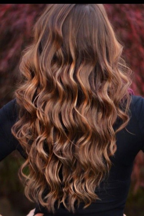 Hair with caramel highlights