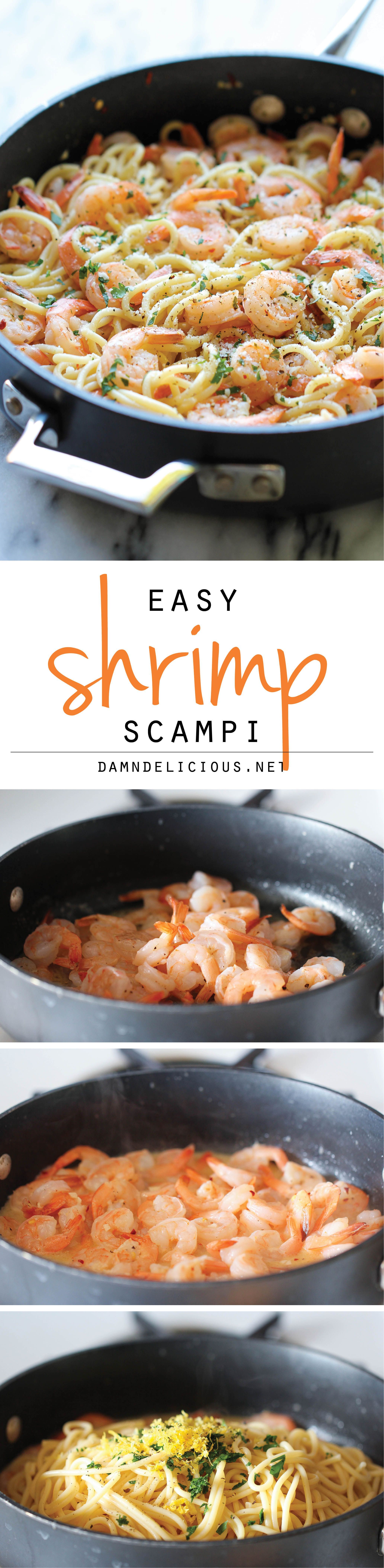 Shrimp Scampi – You wont believe how easy this comes together in just 15 minutes – perfect for those busy weeknights!