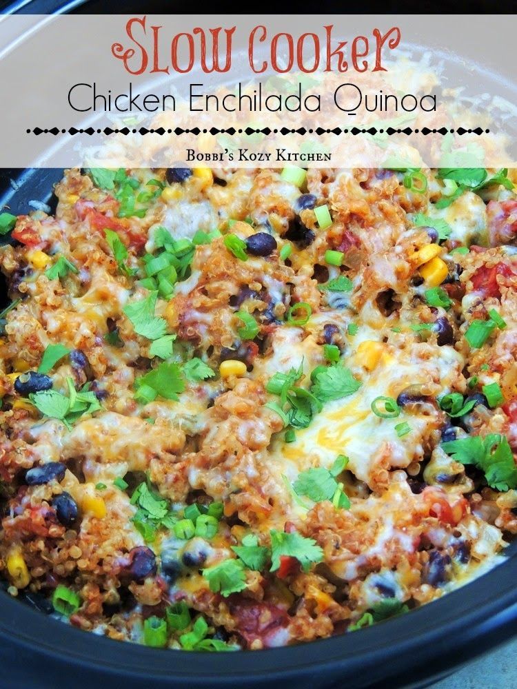 Slow Cooker Chicken Enchilada Quinoa –  Are you ready to lighten up the New Year? Do it it with tasty recipes like this Slow