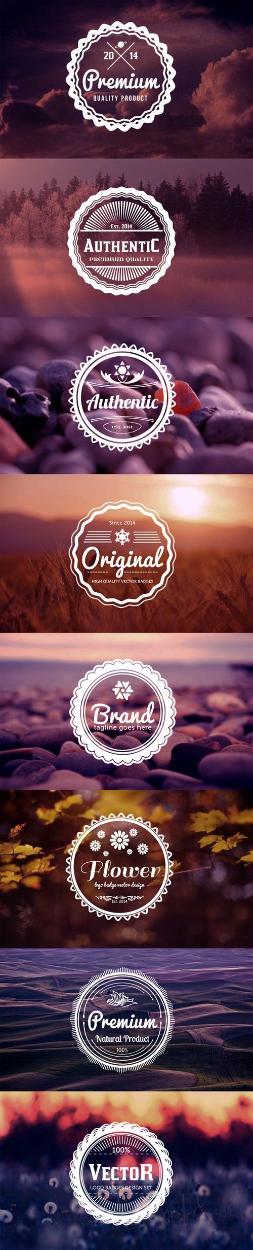 Some cool looking badges, the background images are a little over-edited in my opinion, though.