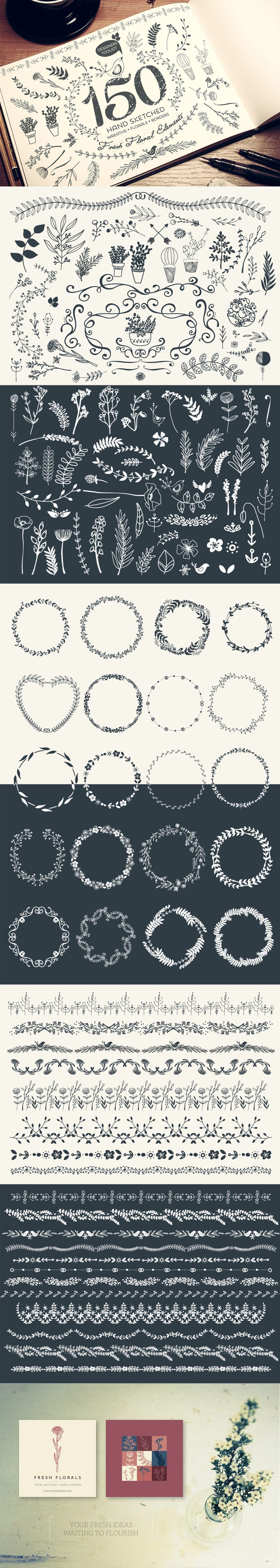 The Essential, Creative Design Arsenal (1000s of Best-Selling Resources) Just $29 – Fresh Florals Hand Drawn Megapack