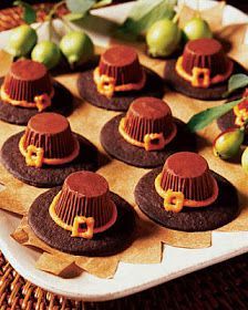 these are cool because you can use them as pilgrim hats treats for thanksgiving or you can put a Hershey kiss on top and make it a