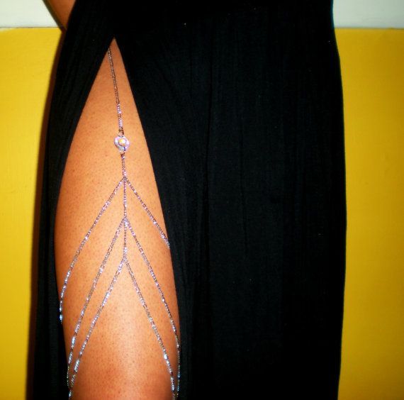 Thigh Chain Leg Jewelry/ Body Jewelry. Silver or by WildHeartCo