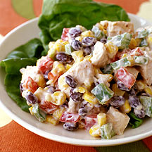 This is a great Weight Watchers Recipe for Tex Mex Chicken Salad! I put this into lettuce wraps and its delicious!