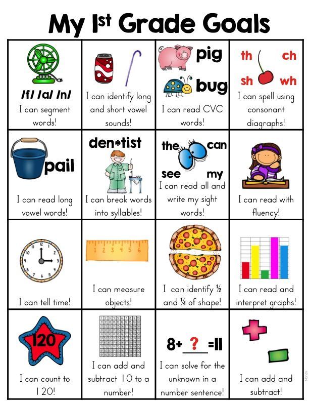 This skill goal sheet that is a fun and very visual way for the kids to see what first grade skills they have mastered. When a