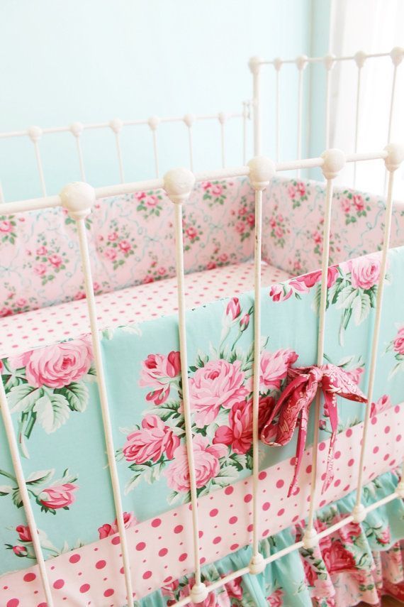 This would be perfect for my Rosalee  ;-) Now lets just hope it is a girl lol shabby chic baby bedding | Baby Girl Crib Bedding