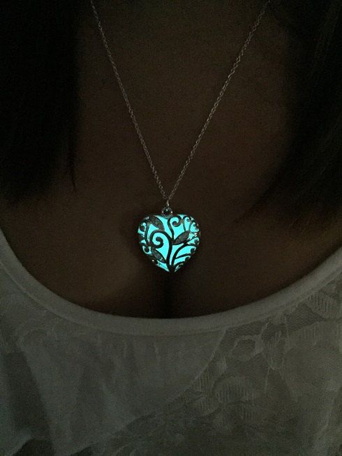 USA made and READY 2 SHIP! The Heart of the Magical Frozen Forest Steampunk Glow Sterling Silver Plated Necklace Winter Whimsicle