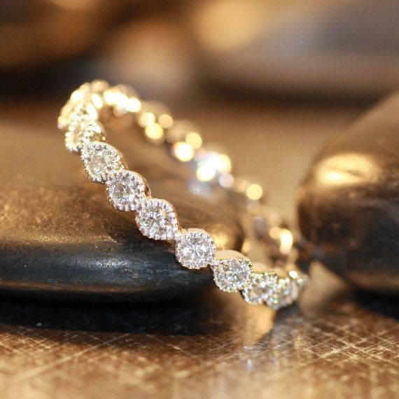 Vintage Inspired Bezel Set Diamond Wedding Ring by LaMoreDesign  Even prettier wedding present!