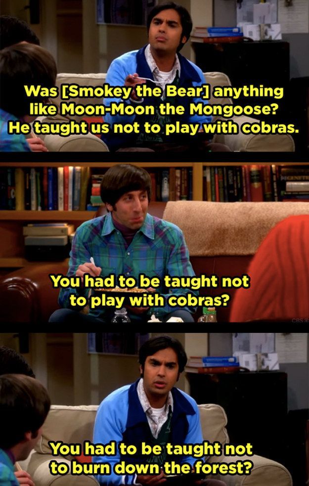 When Howard and Raj didn’t hold back about each other’s respective countries. | 21 Moments “The Big Bang Theory” Had