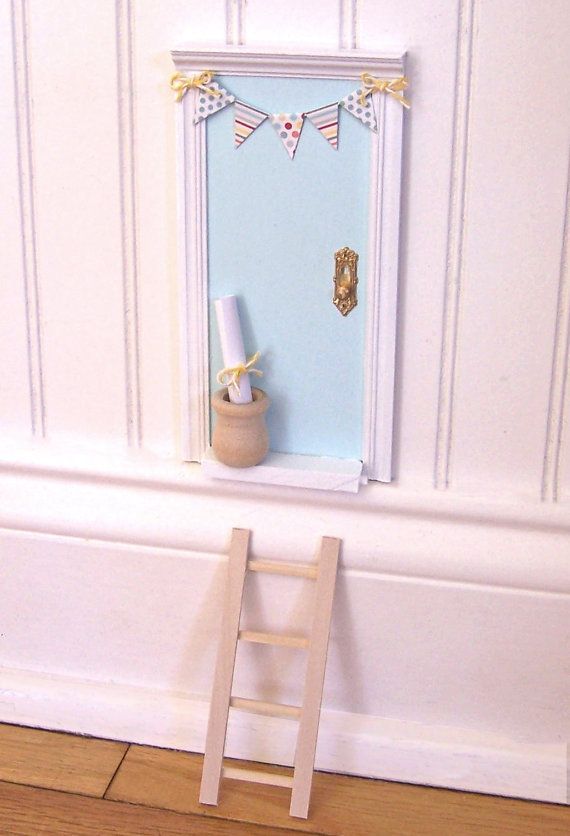 WHITE Tooth Fairy Door ladder fairy door tooth by ParkerJshop-  Getting this fairy door for Piper in plum, so that the tooth fairy