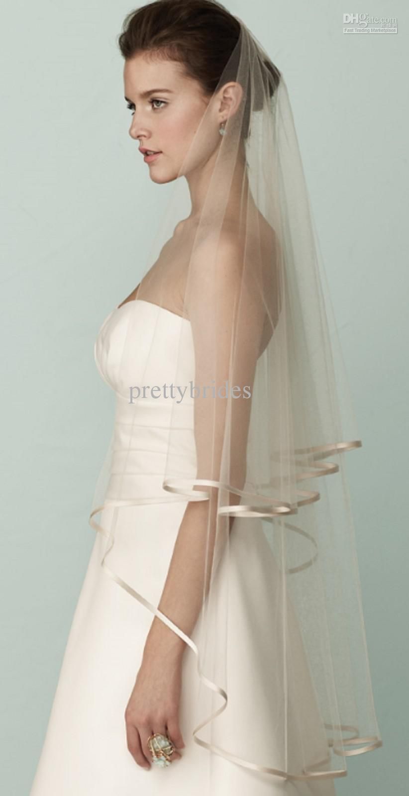 Wholesale Wedding Veil – Buy Hot 2T Edged White Ivory Wedding Veil Simple Soft Tulle Net Bridal Veils Best Price RL9431, $10.23 |