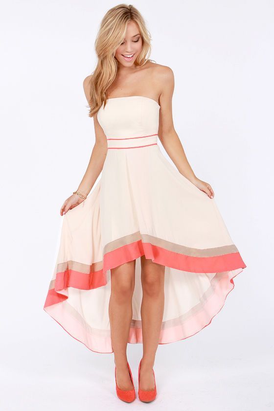 Whos That Lady Strapless Cream Dress at LuLus.com!