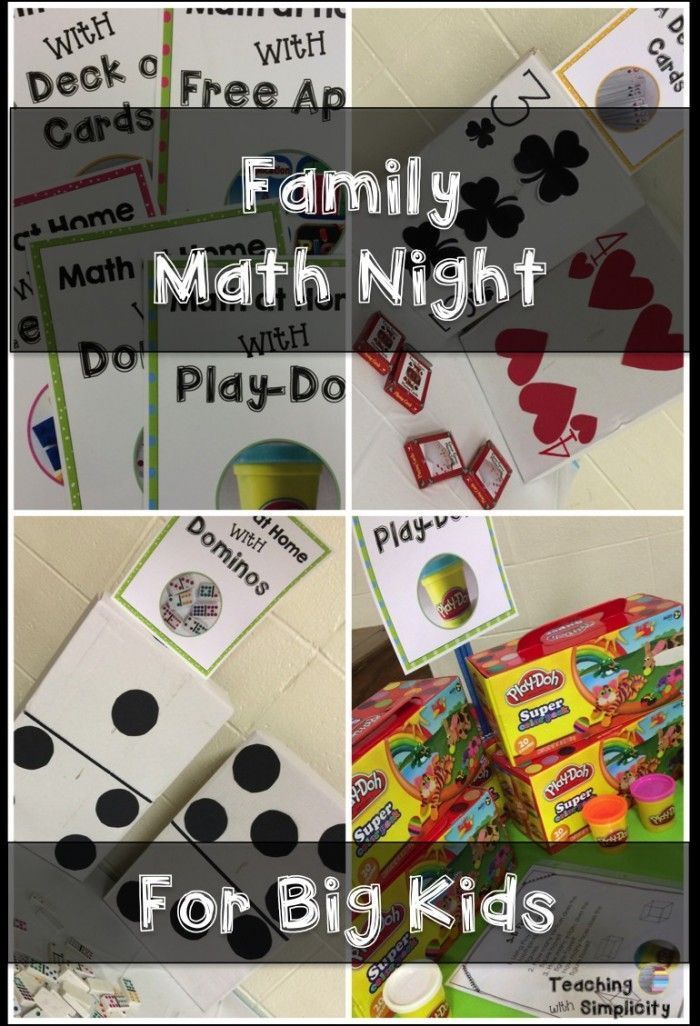 A collection of hands-on activities for hosting a Family Math Night For Big Kids!