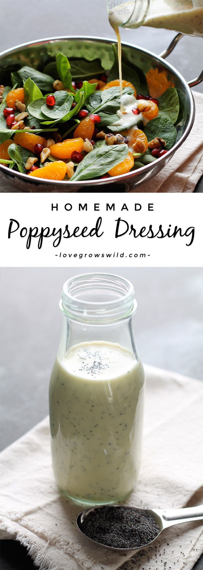 A fresh, healthy Poppyseed Dressing that you can whip up in just seconds! Way better than store-bought!